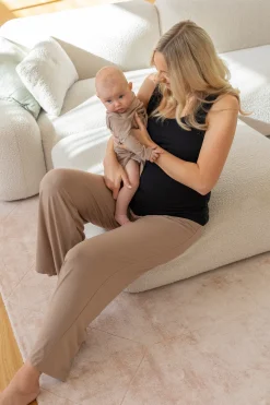 Abbie Maternity Black Nursing Tank Top