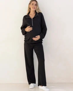 Alanna Comfort Maternity Sweatpants in Black