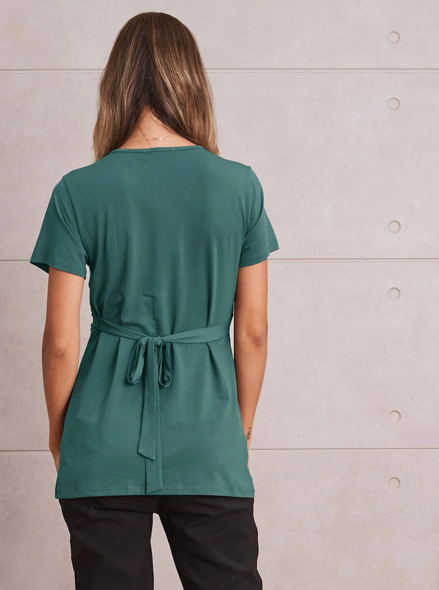 Bree Maternity Crossover Work Top - Teal