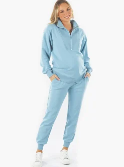 Calla Maternity Sweatpants in Light Blue