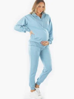 Calla Maternity Sweatpants in Light Blue