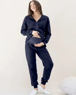 Calla Navy Maternity Tracksuit Set in Navy