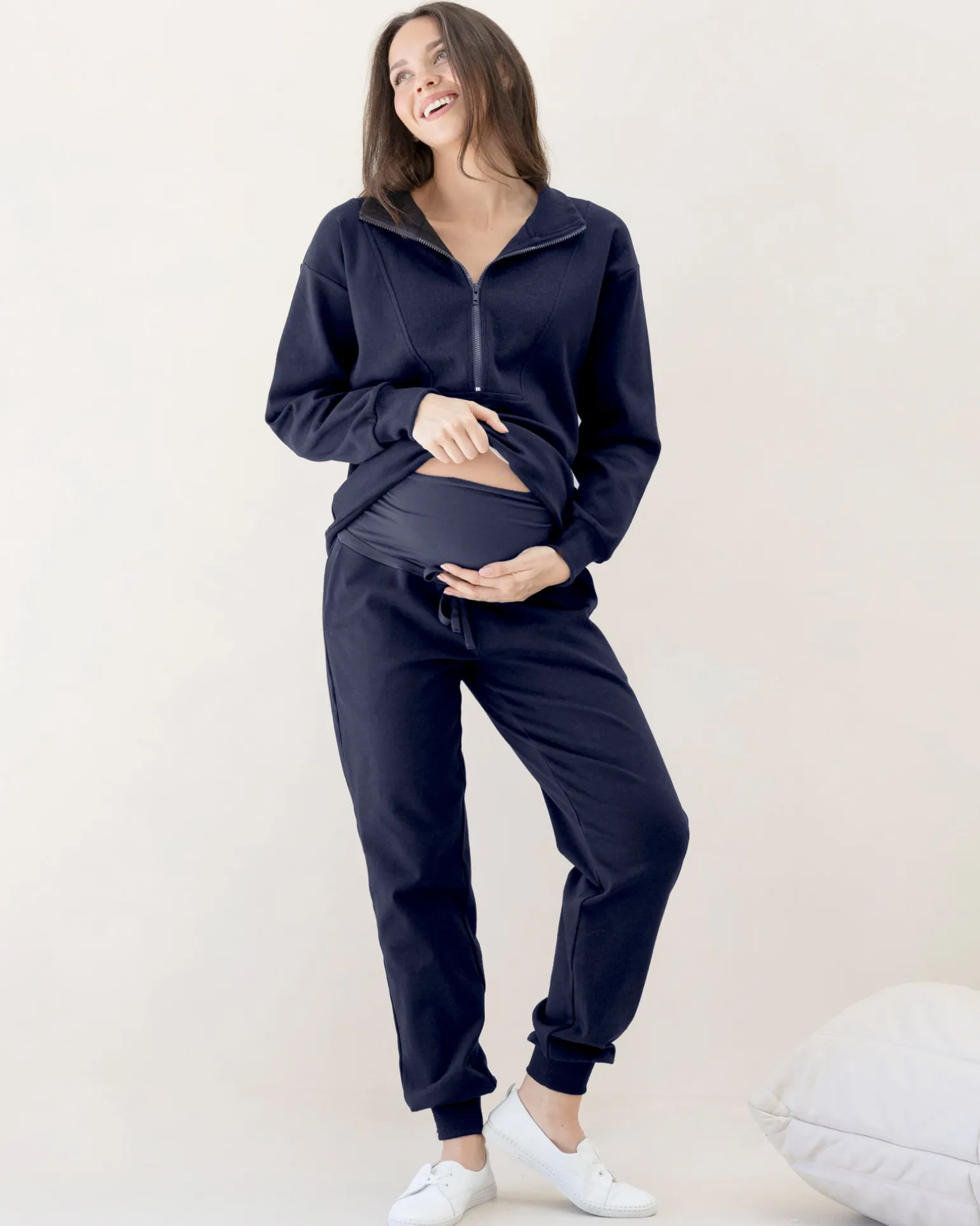 Calla Navy Maternity Tracksuit Set in Navy