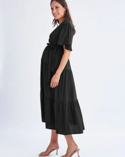 Cara Black Maternity Maxi Dress