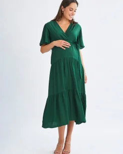 Cara Emerald Green Maternity Dress