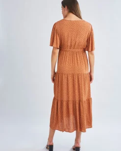 Cara Maternity Maxi Dress In Black Polka Dots