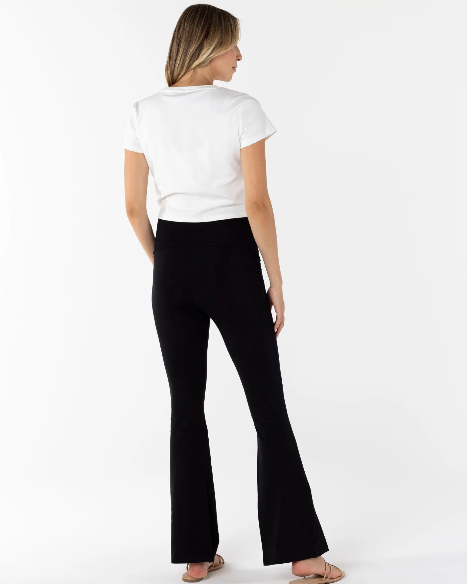 Celia Maternity Cotton Crop Tee - White