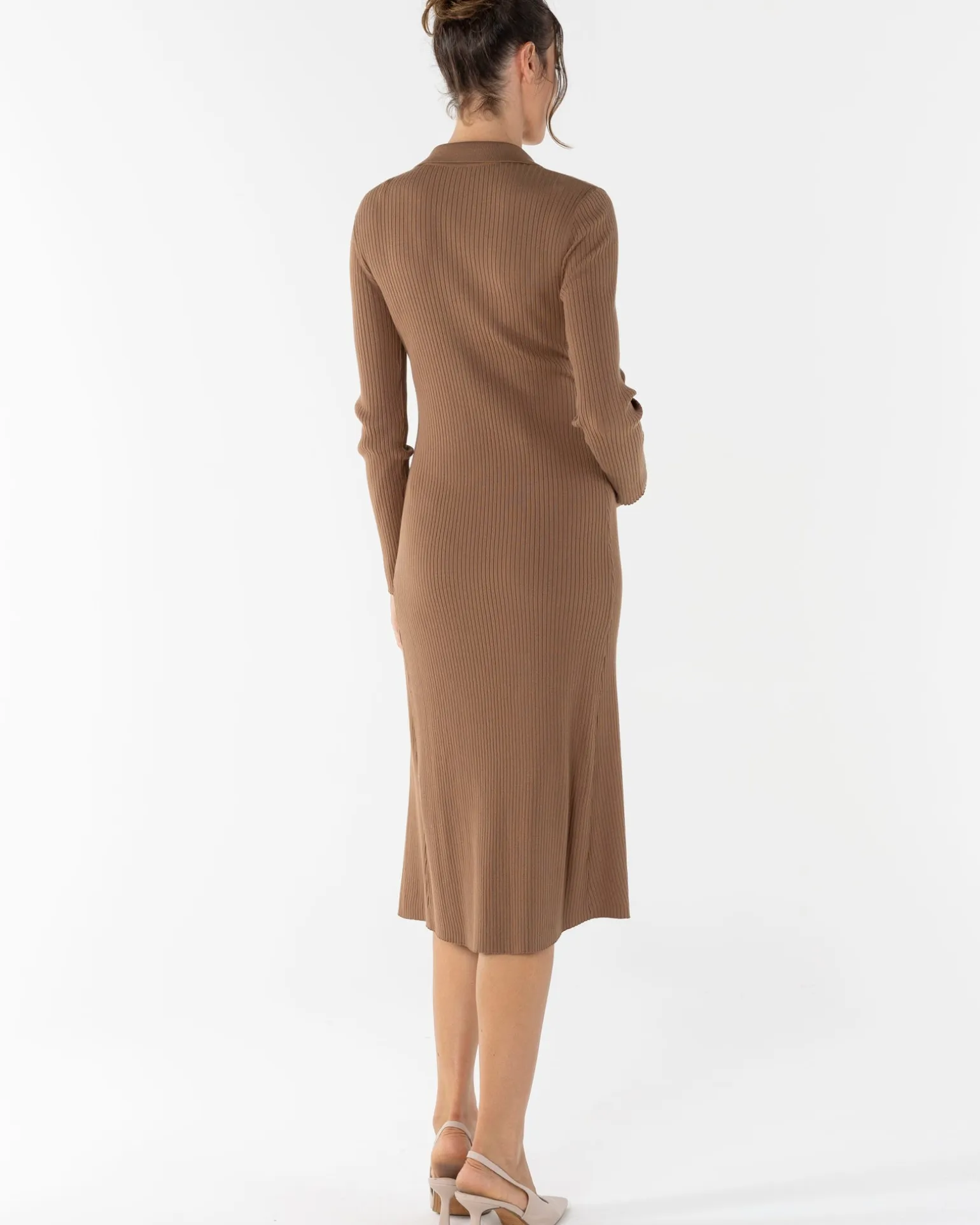 Clara Long Sleeve Knitted Maternity Midi Dress