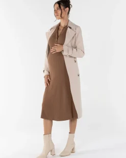 Clara Long Sleeve Knitted Maternity Midi Dress
