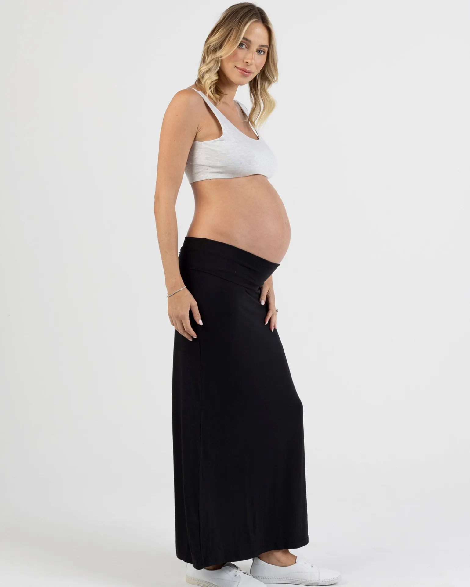 Colette Maxi Maternity 2 in 1 Skirt/Dress in Black
