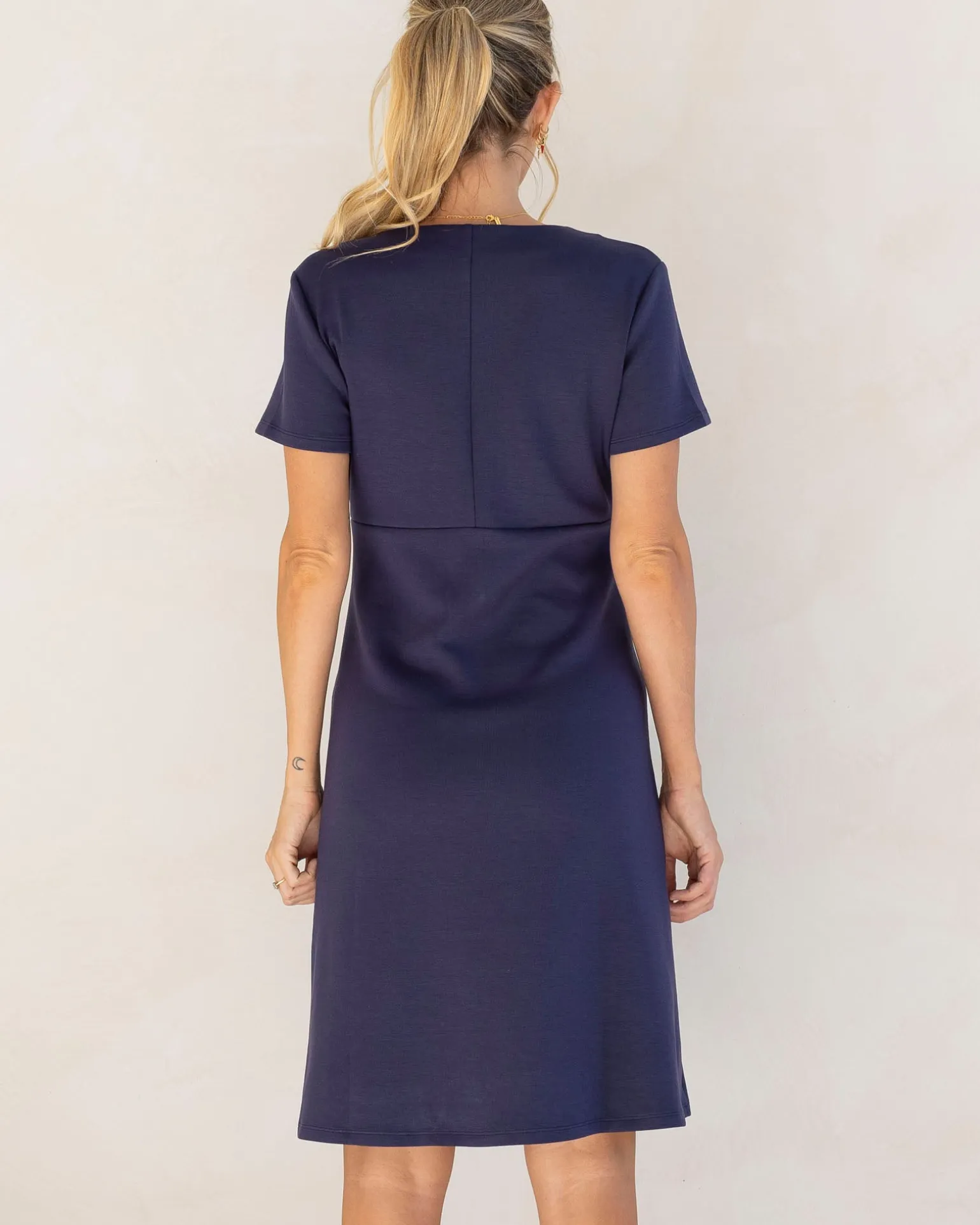 Colette Soft Ponte Work Dress in Navy
