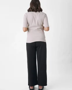 Comfortably Chic Maternity Henley Top in Wolf White