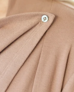Cynthia Button Design Nursing Cardigan in Taupe