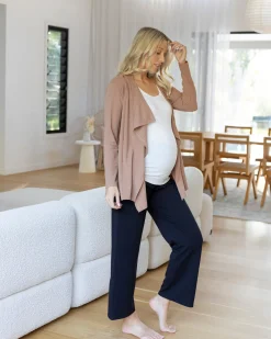 Cynthia Button Design Nursing Cardigan in Taupe