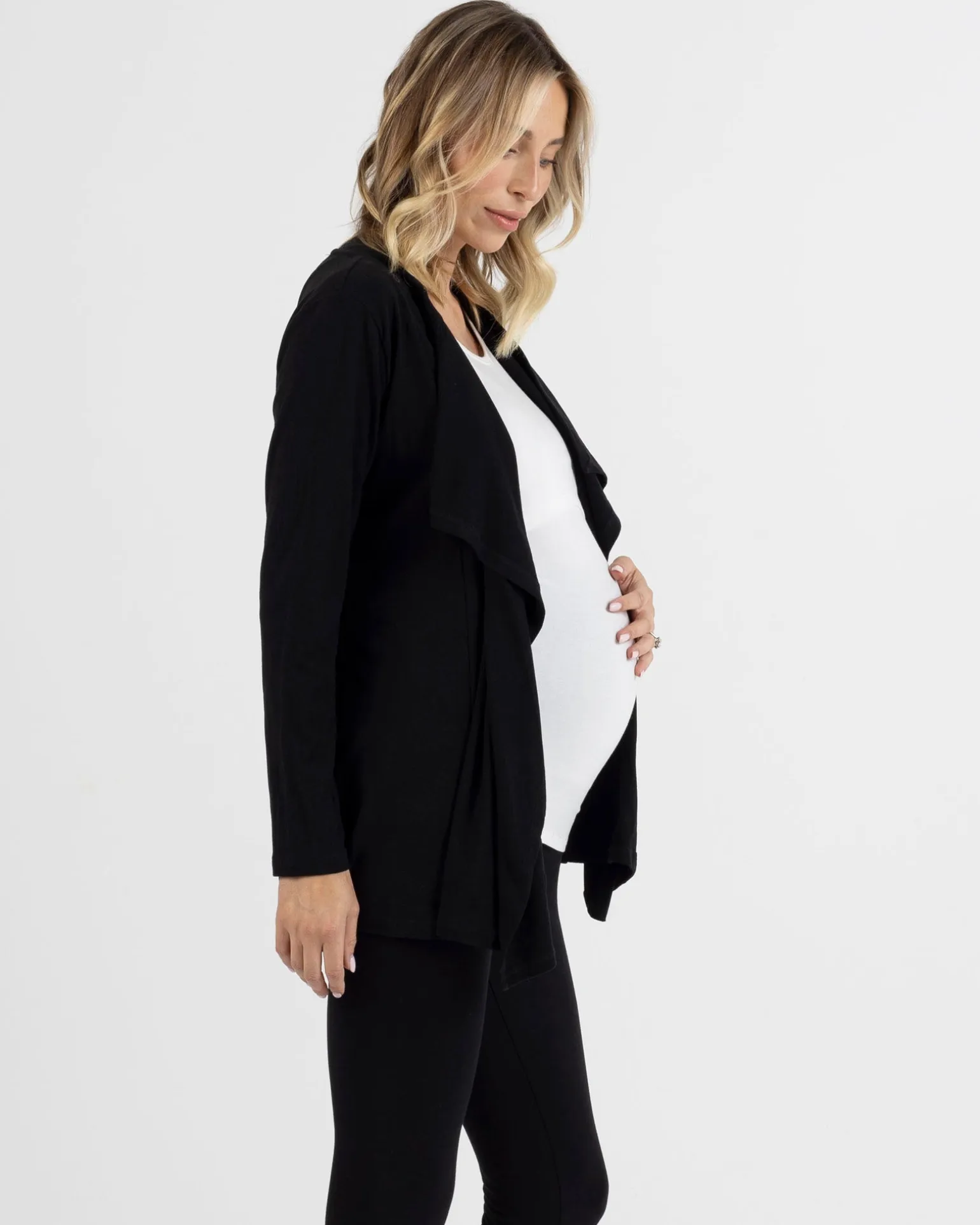Cynthia Button Design Nursing Cardigan in Black