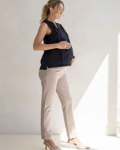 Debbie Maternity Button Shirt in Black