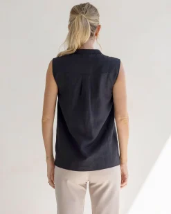 Debbie Maternity Button Shirt in Black