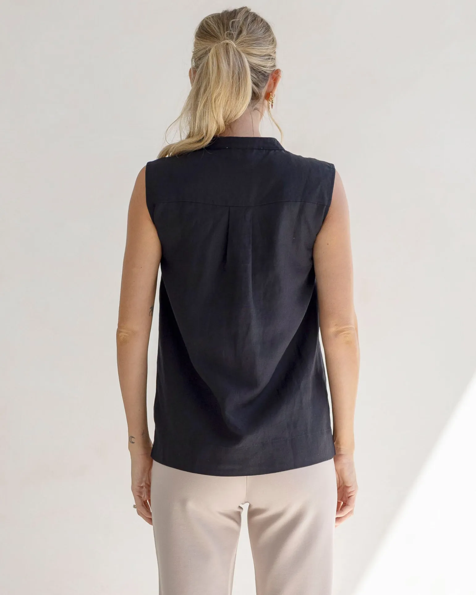 Debbie Maternity Button Shirt in Black