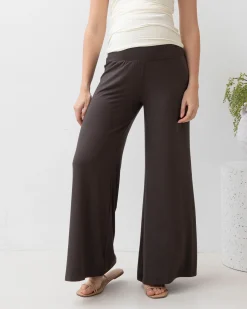 Debra Wide Leg Maternity Bamboo Pants in Cocoa
