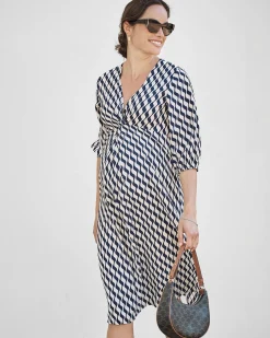 Elea Geometric Wave Work Dress