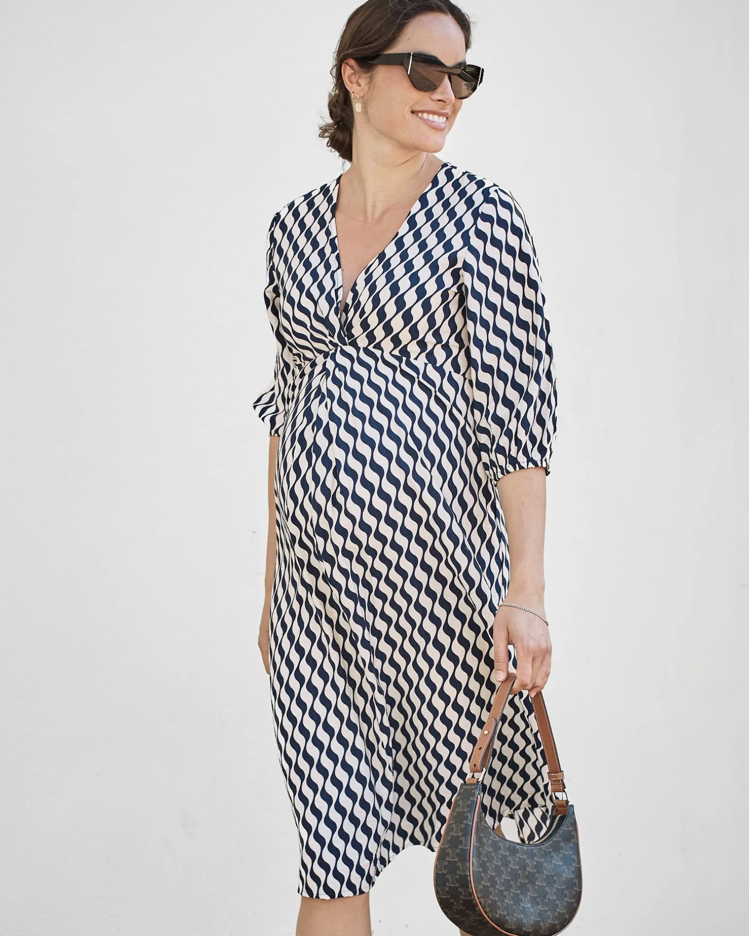 Elea Geometric Wave Work Dress