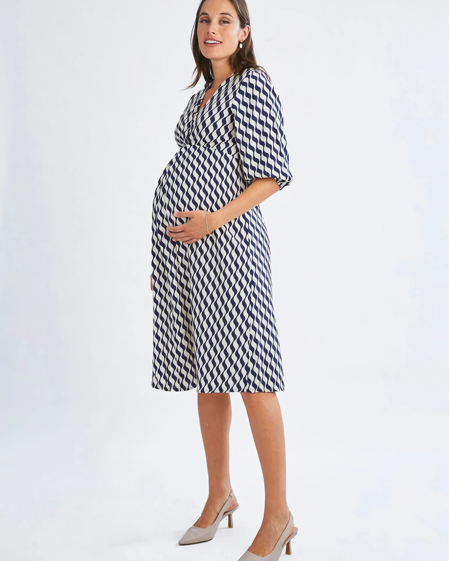 Elea Geometric Wave Work Dress