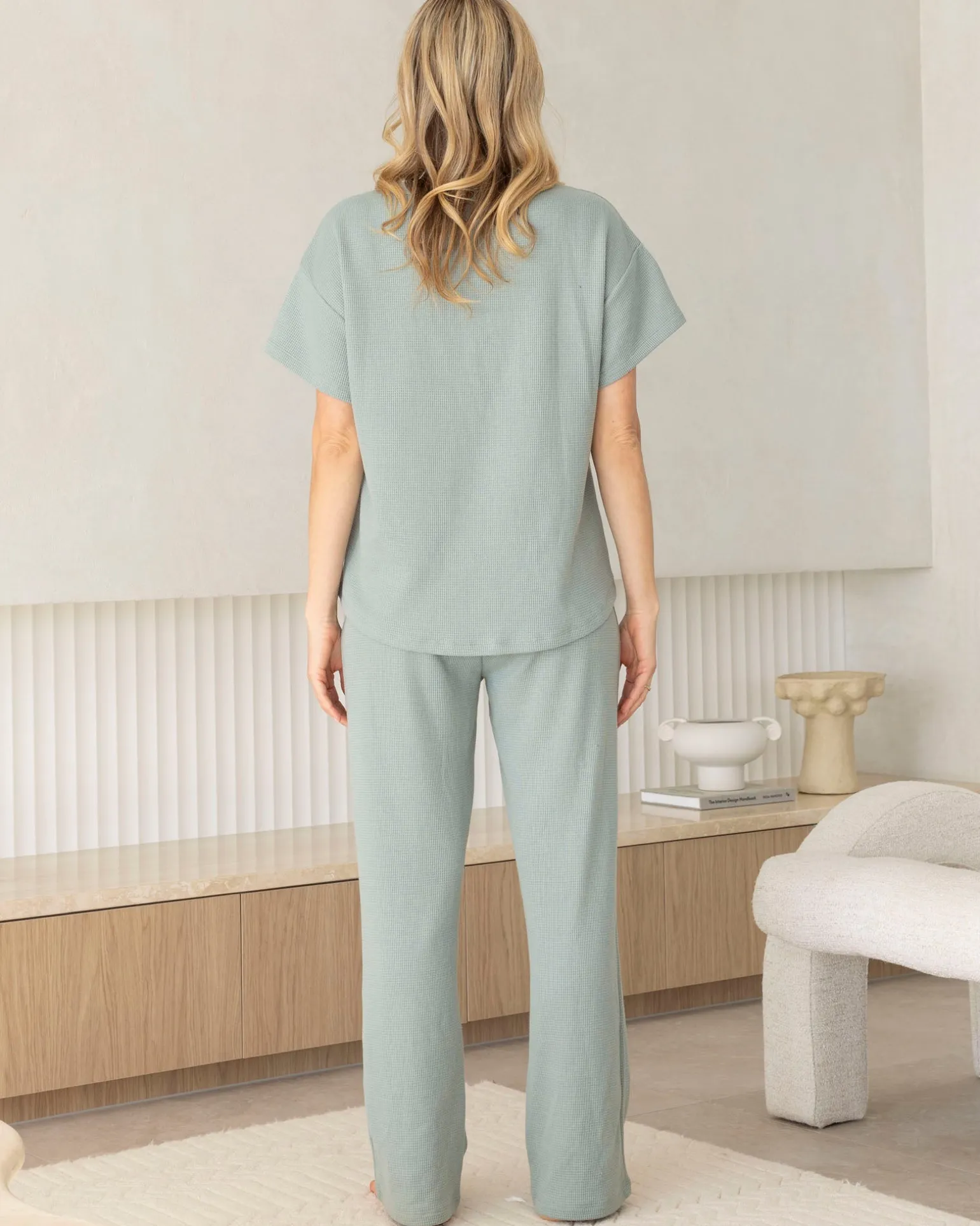 Ellen Maternity Cotton Blend Lounge Pants in Dusty Green