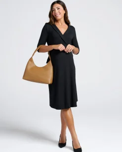Eve Maternity Classic Wrap Dress in Black