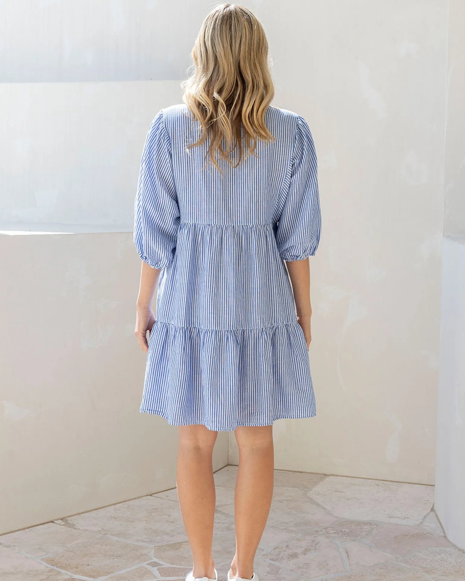 Freya Maternity Tiered Bloom Sleeve Shirt Dress