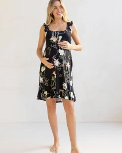 Grace Hospital Birthing Gown/Nightie- Black Print