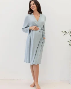 Grace Maternity & Nursing Robe - Sea Mist
