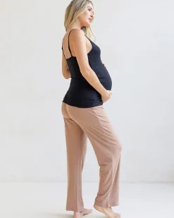 High Waist Maternity Lounge Pant in Brushed Rib