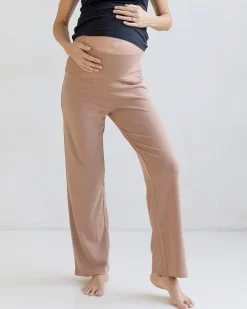 High Waist Maternity Lounge Pant in Brushed Rib