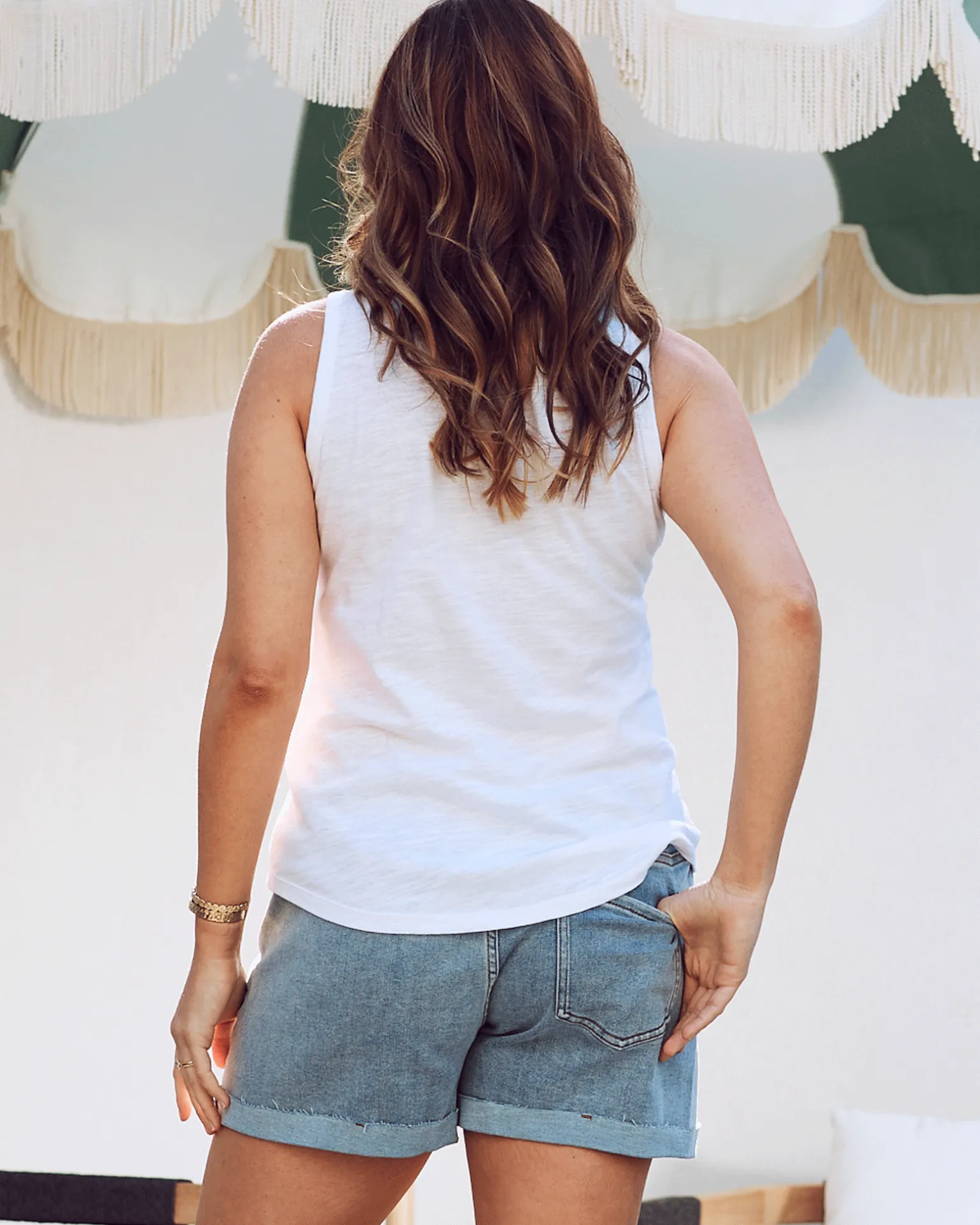 Ivy Maternity Cotton Singlet - White