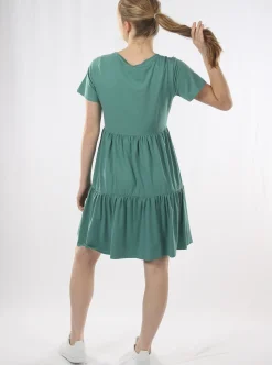 Lana Maternity Tiered Dress in Green