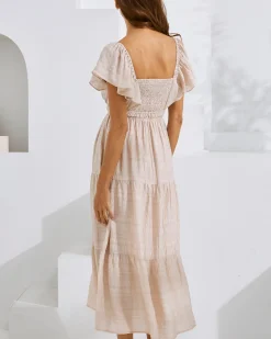 Lila Baby Shower Maternity Dress in Nude Pink