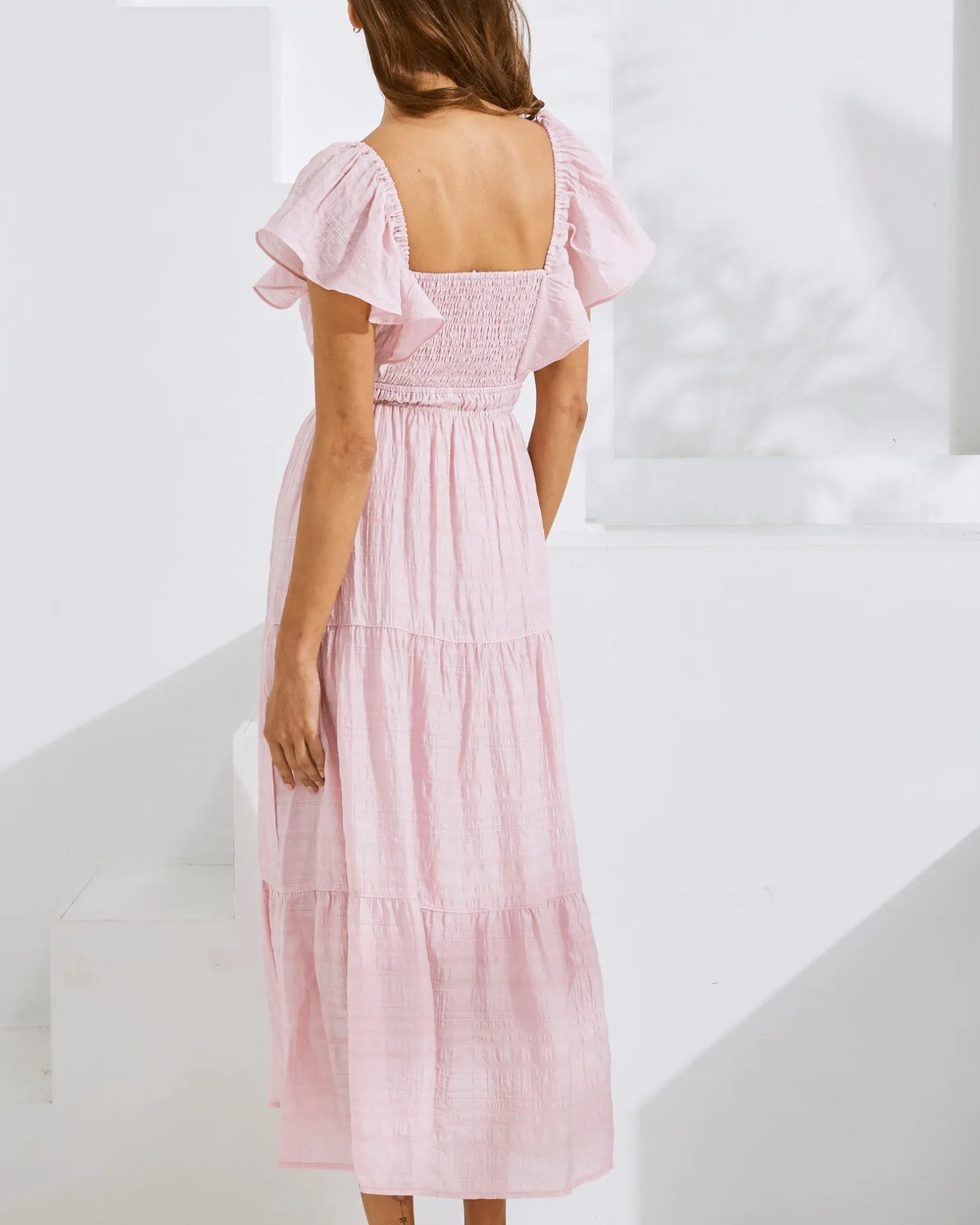 Lila Baby Shower Maternity Dress in Candy Pink