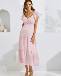 Lila Baby Shower Maternity Dress in Candy Pink