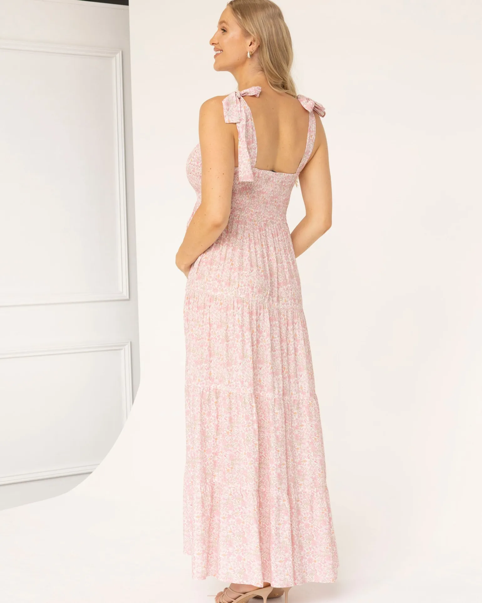 Lilliana Maternity Dress in Pink Floral