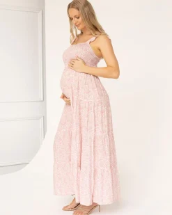 Lilliana Maternity Dress in Pink Floral
