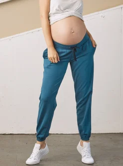 Low Waist Maternity Jogger/Lounge Pants- Teal Blue