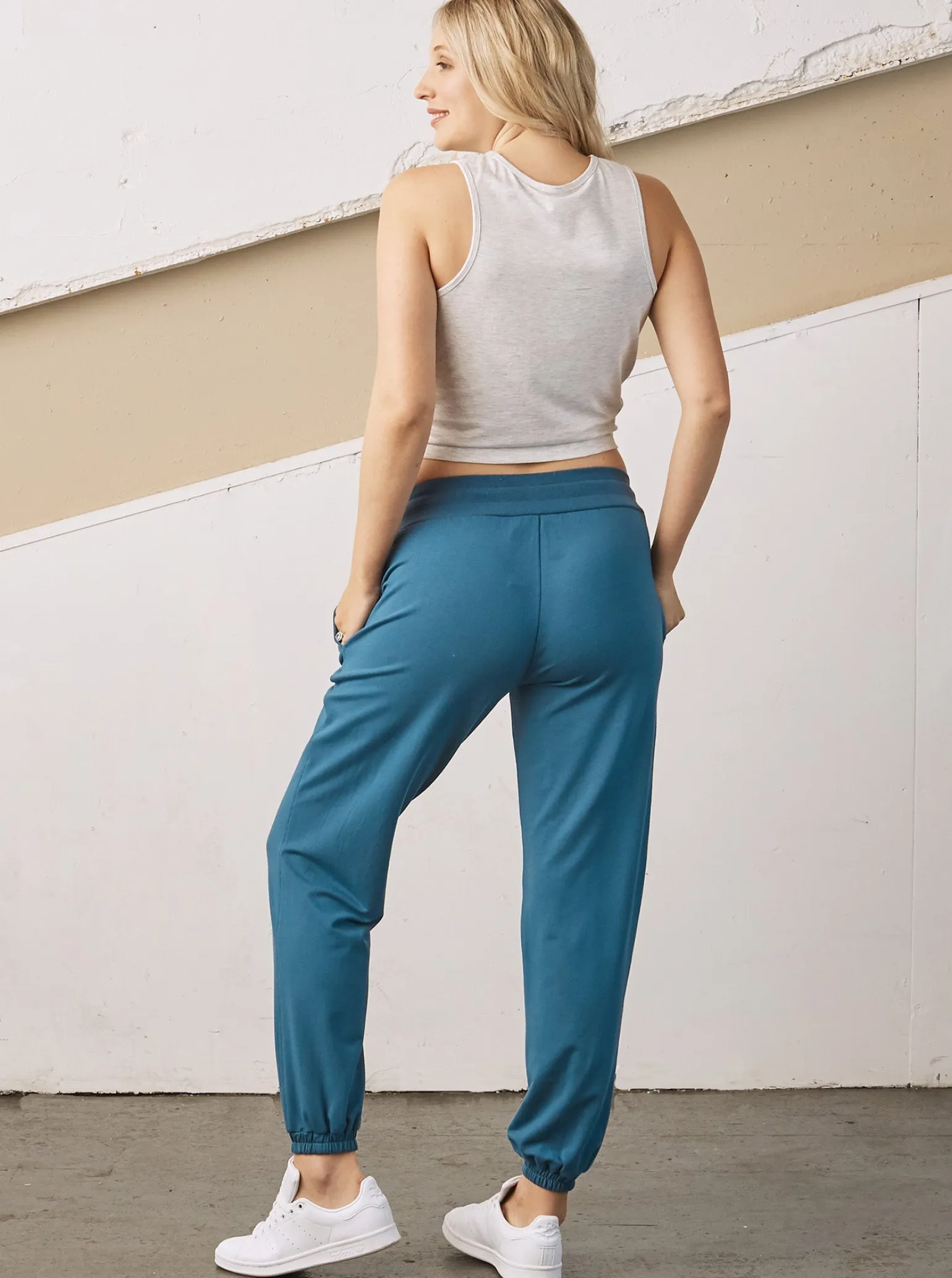 Low Waist Maternity Jogger/Lounge Pants- Teal Blue