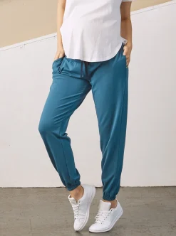 Low Waist Maternity Jogger/Lounge Pants- Teal Blue