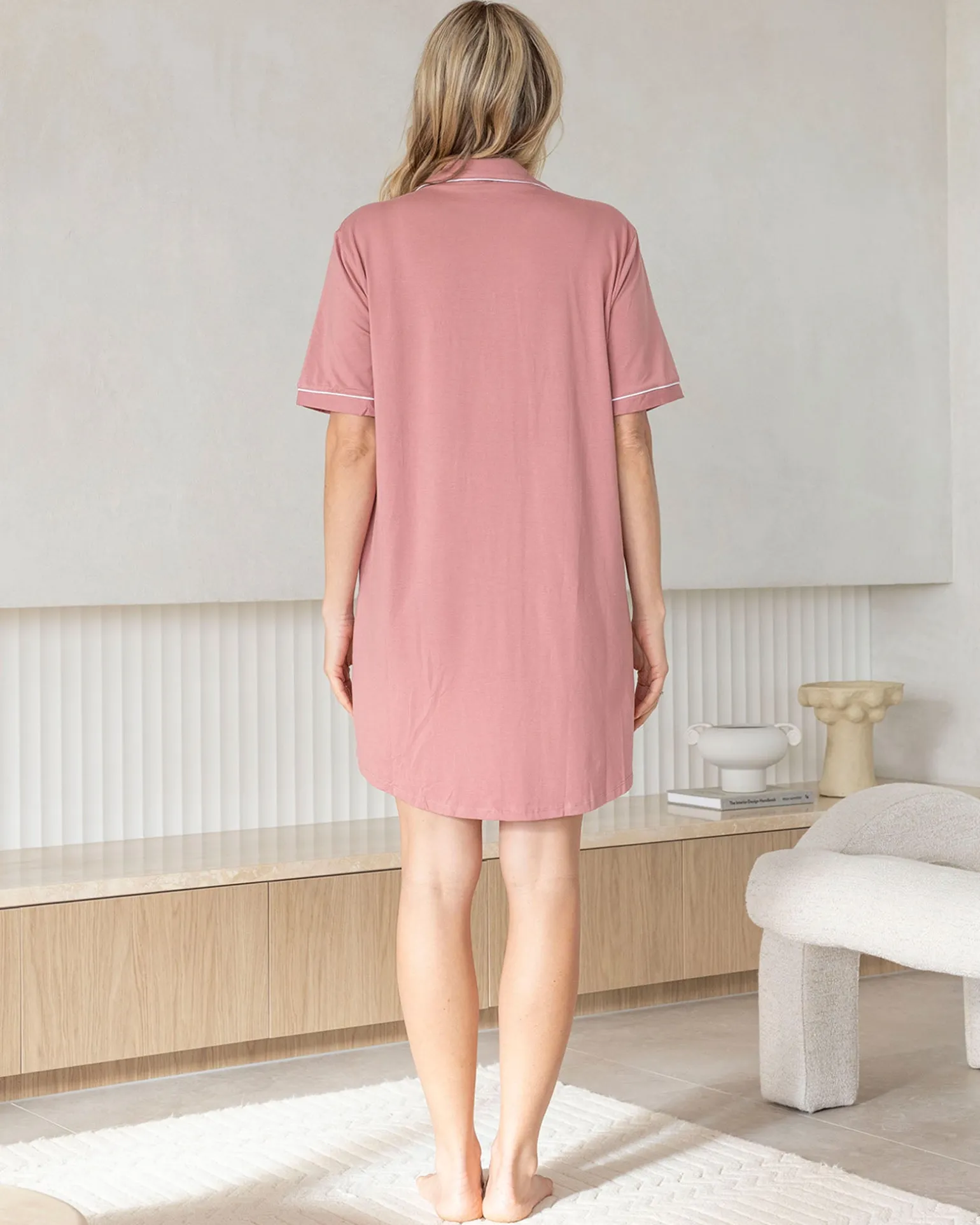 Mama Hospital Nightie Set with Baby Wrap in Rose Pink