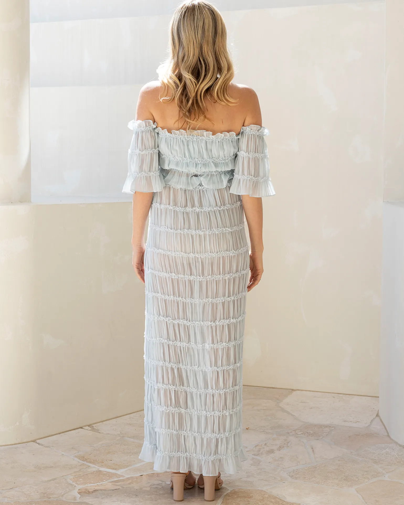 Marisol 2 piece Maternity Photoshoot Dress in Baby Blue