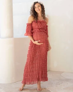 Marisol 2 piece Maternity Photoshoot Dress in Crimson Glow