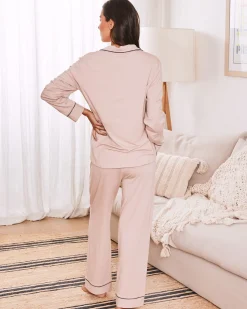 Maternity and Nursing Long Sleeve Pyjama Set in Pink
