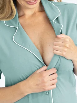Maternity and Nursing Pyjama set in Sage