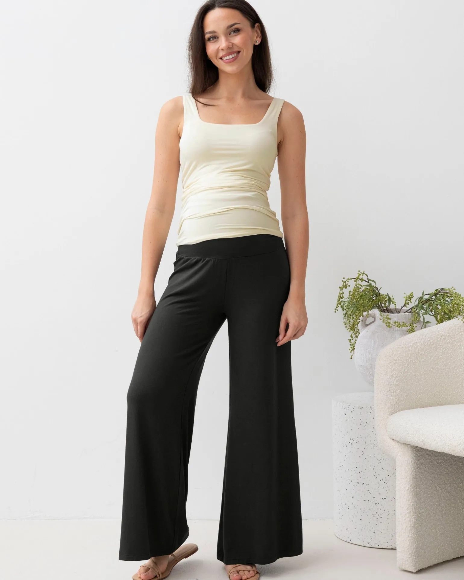 Maternity Deluxe Modal Tank in Ivory