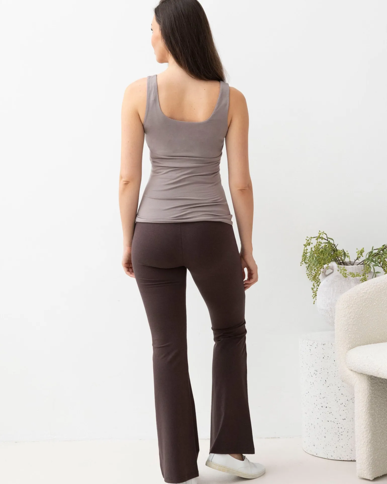 Maternity Deluxe Modal Tank in Mink Grey